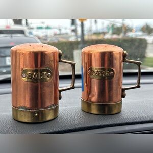 Vintage Copper Salt and Pepper Shakers